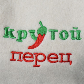 Шапка банная "Кепка" с вышивкой, евро